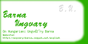 barna ungvary business card